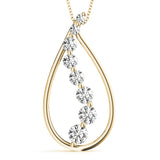 yellow gold diamond journey drop pendant 