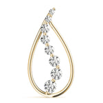 yellow gold diamond journey drop pendant 