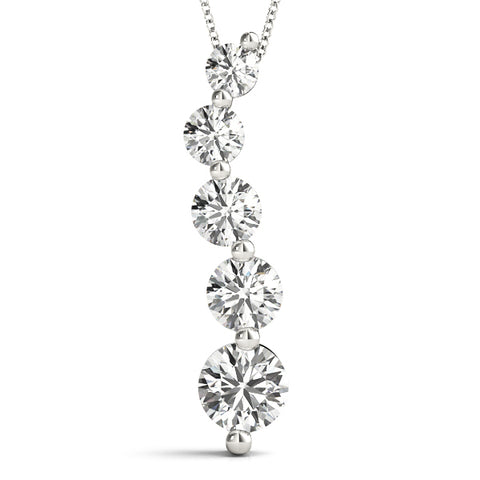 white gold diamond journey pendant