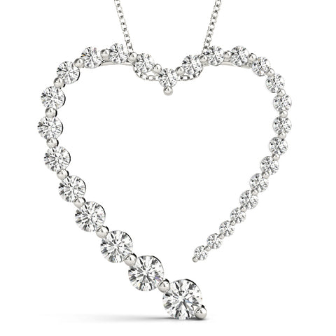 white gold diamond heart pendant