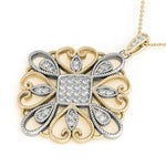 two tone diamond statement pendant