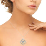 two tone diamond statement pendant
