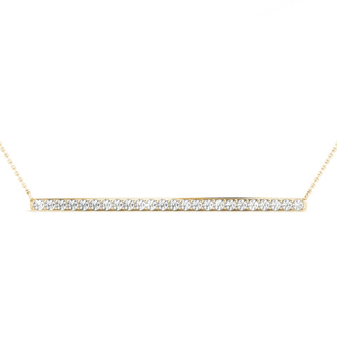 yellow gold diamond bar pendant