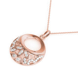 rose gold diamond circle pendant 