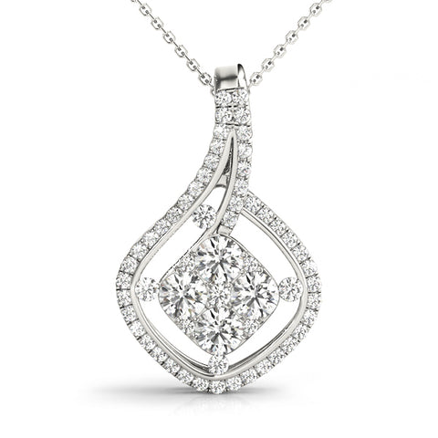 white gold diamond fashion pendant 