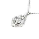 white gold diamond drop fashion pendant