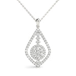 white gold diamond drop fashion pendant