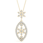 yellow gold diamond flower pendant