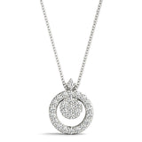 platinum diamond cluster circle pendant 