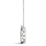 platinum diamond cluster circle pendant