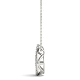 platinum diamond cluster circle pendant
