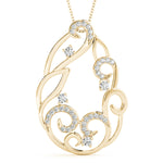 yellow gold diamond swirl pendant 