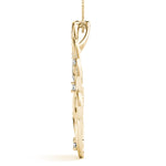 yellow gold diamond swirl pendant 