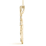 yellow gold diamond swirl pendant 