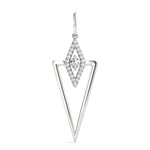 white gold triangular diamond pendant