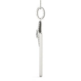 white gold triangular diamond pendant