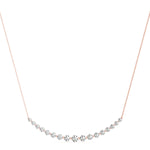 rose gold graduated diamond necklace 