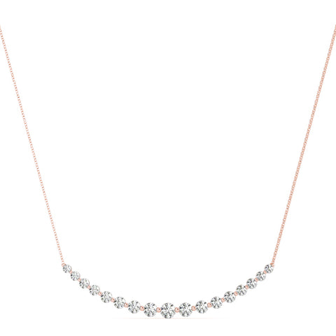 rose gold graduated diamond necklace 