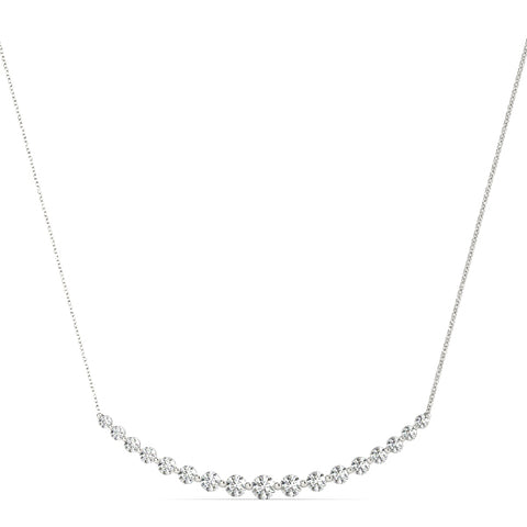 white gold graduated diamond necklace