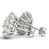 white gold diamond cluster earrings