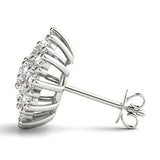 white gold diamond cluster earrings