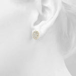 yellow gold diamond cluster earrings