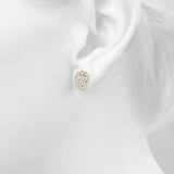 yellow gold diamond cluster earrings