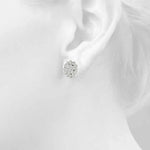 white gold diamond cluster earrings