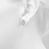 white gold diamond cluster earrings