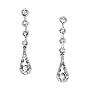 platinum diamond drop earrings