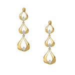 yellow gold tear drop diamond earrings 