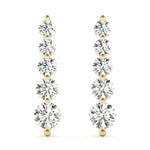 yellow gold journey diamond drop earrings