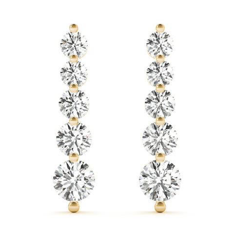 yellow gold journey diamond drop earrings