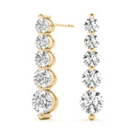 yellow gold journey diamond drop earrings