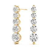 yellow gold journey diamond drop earrings