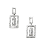 white gold rectangle drop diamond earrings