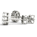 white gold diamond cluster earrings