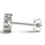 white gold diamond cluster earrings