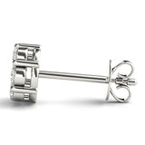 white gold diamond cluster earrings