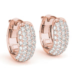 rose gold diamond huggie earrings
