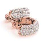 rose gold diamond huggie earrings