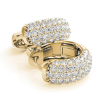 yellow gold diamond huggie earrings