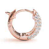 rose gold diamond huggie earrings