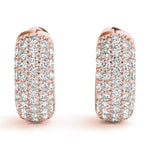 rose gold diamond huggie earrings