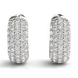white gold diamond huggie earrings