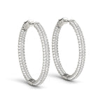 white gold pave inside out diamond hoop earrings
