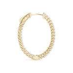 yellow gold inside out oval diamond hoop earrings