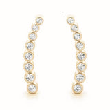 yellow gold Bezel-Set Diamond Ear Climbers