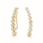 yellow gold Bezel-Set Diamond Ear Climbers
