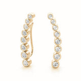 yellow gold Bezel-Set Diamond Ear Climbers